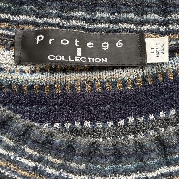 Vintage 90s Protege Collection 3D Knit Coogi Style Pullover Sweater Large Tall - Picture 2 of 16